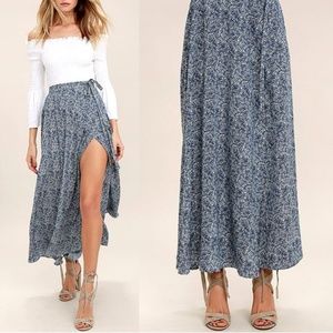 Lulu's Beautiful Tempest Print Wrap Maxi Skirt